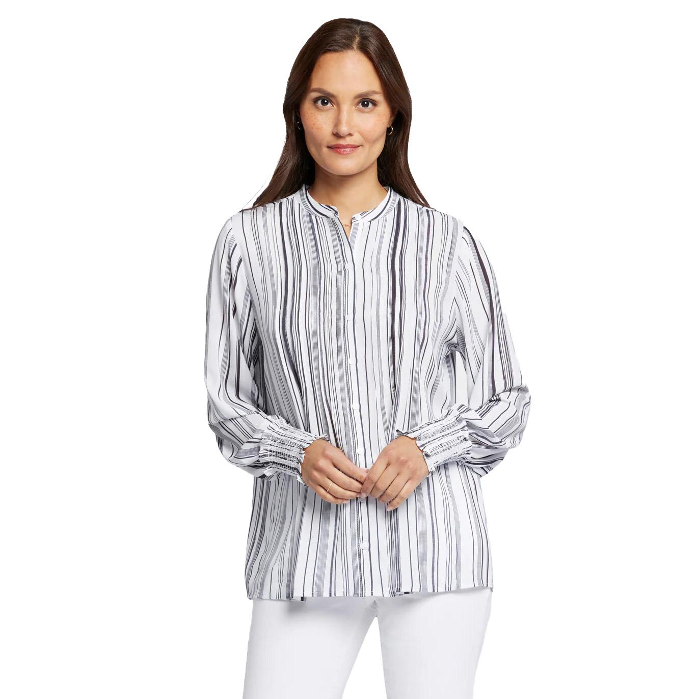 NYDJ Pleated Peasant Blouse